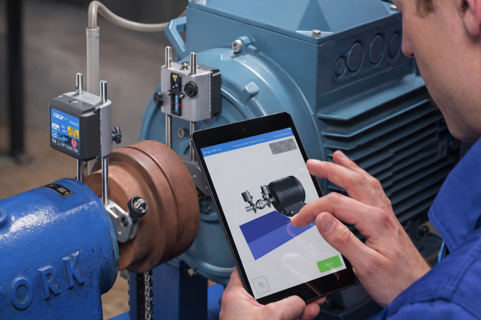 استخدام جهاز قياس وفحص للمعدات الصناعية